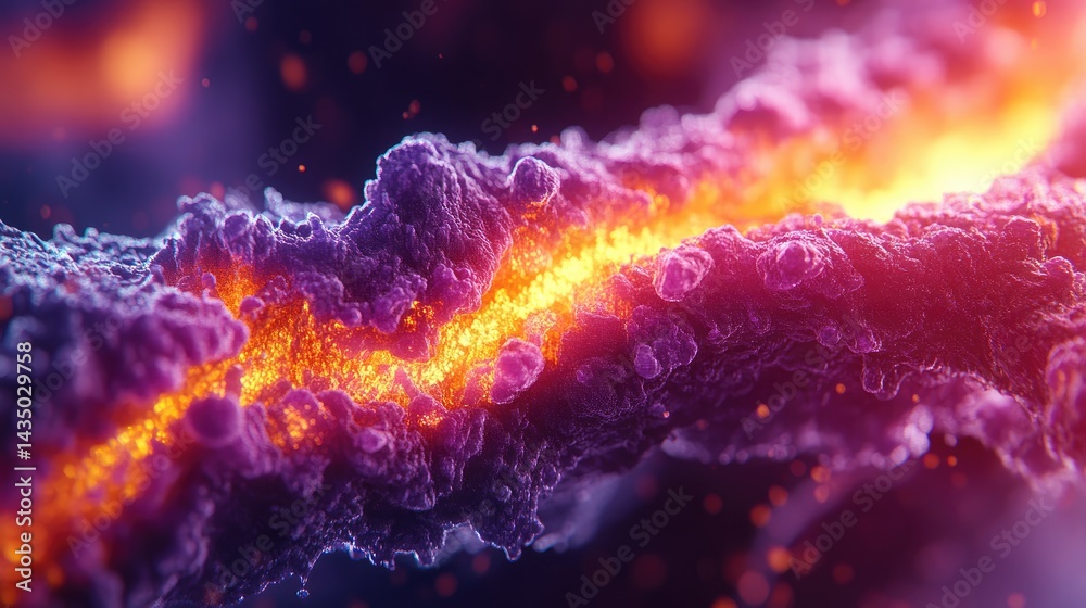 Fototapeta premium Abstract representation of cellular activity or energy flow