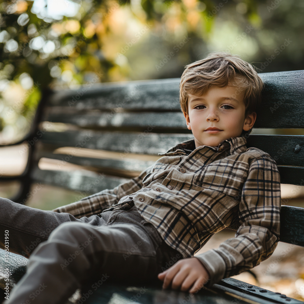 little boy sitting on a bench little boy sitting on a bench