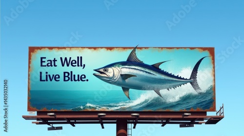Wallpaper Mural World tuna day celebration vibrant tuna artwork on billboard coastal environment bright sky viewpoint Torontodigital.ca