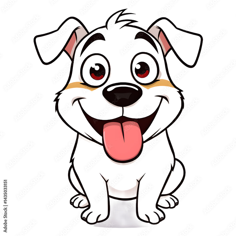 Silly cartoon dog with googly eyes and big tongue. png isolated background. transparent background Silly cartoon dog with googly eyes and big tongue. png isolated background. transparent background