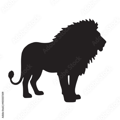 lion black silhouette icon vector. Lion icon isolated on a white background. Walking lion icon vector
