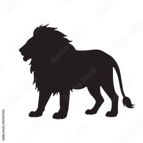 lion black silhouette icon vector. Lion icon isolated on a white background. Walking lion icon vector
