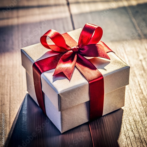 gift box on red background