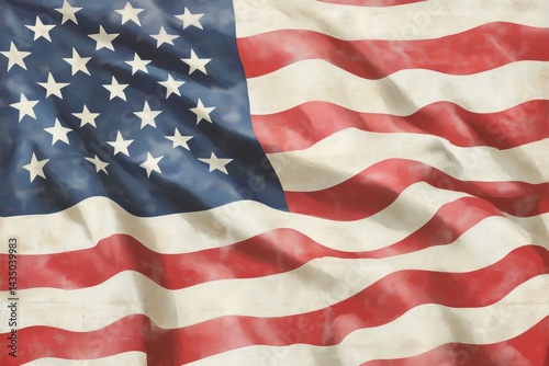 Wallpaper Mural Waving U.S. flag with shadow realism, stars and stripes in perfect proportion, transparent PNG Torontodigital.ca