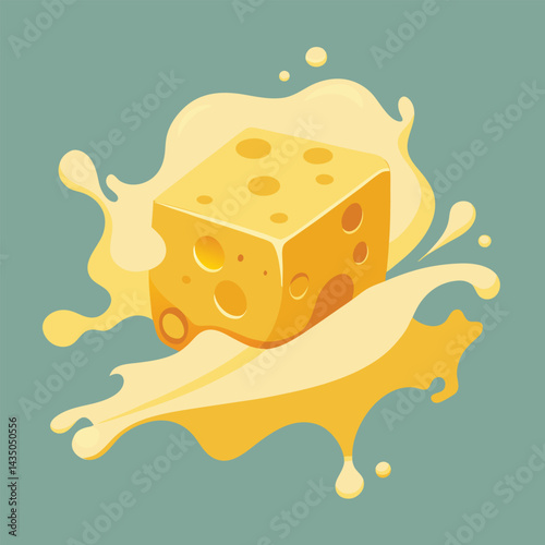 cheese splash Melting cheese liquid drops. Vector illustration, texture effect for food design