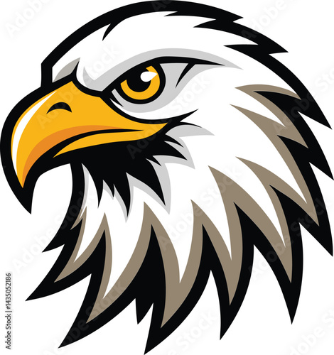 Bold Fierce Bald Eagle Head Vector  Aggressive Sports Mascot and Tattoo Design