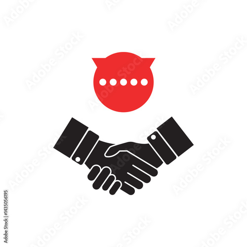 easy communication between partners. simple flat trend modern shakehand logotype graphic design isolated on white background. concept of done transaction or verbal agreement and honesty or dealership