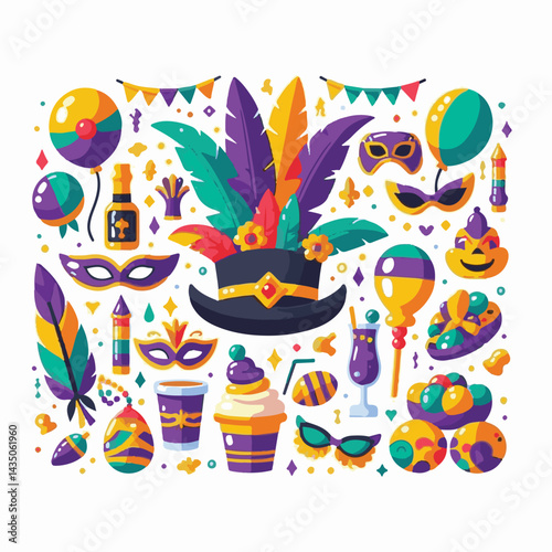 carnival, holiday, colorful, celebration, purple, mardi, festive, party, festival, mardi gras, decoration, gras, design, green, background, masquerade, banner, traditional, fat tuesday, yellow, bright