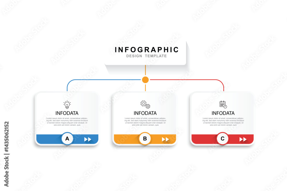 Vector Infographic label design template with icons and 3 options or steps. Can be used for process diagram