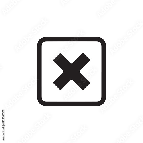 Delete icon vector. cross sign