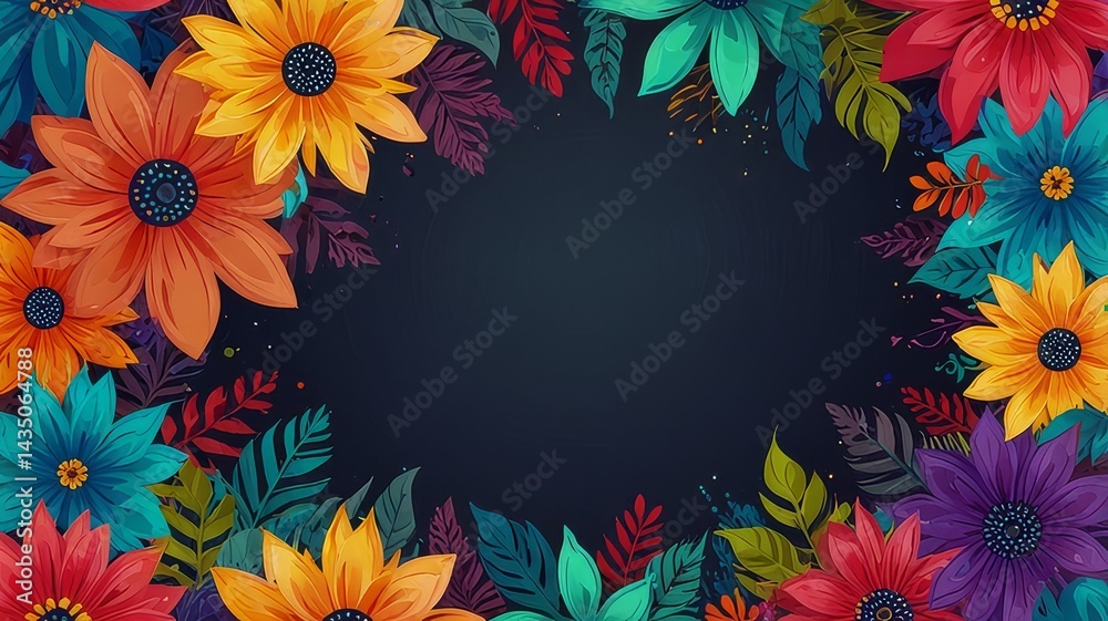 Obraz premium abstract floral background with the empty place for text