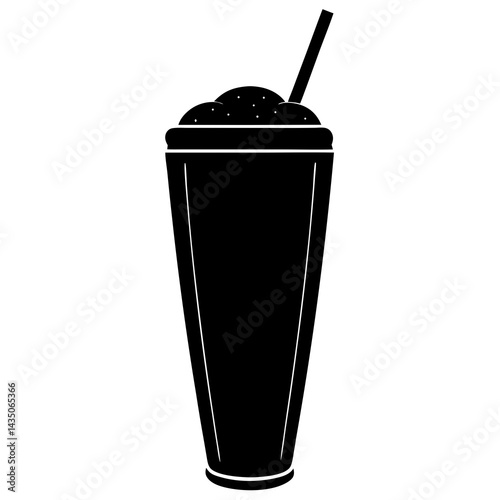 Isolated milkshake silhouette Royalty vector black color silhouette 