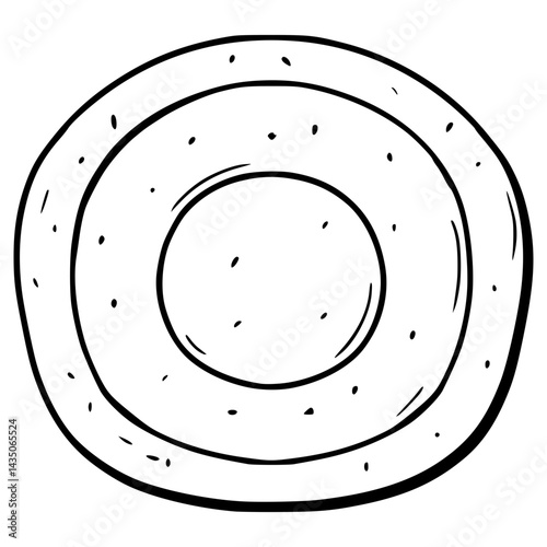 dalgona candy with circle illustration hand drawn outline vector	
