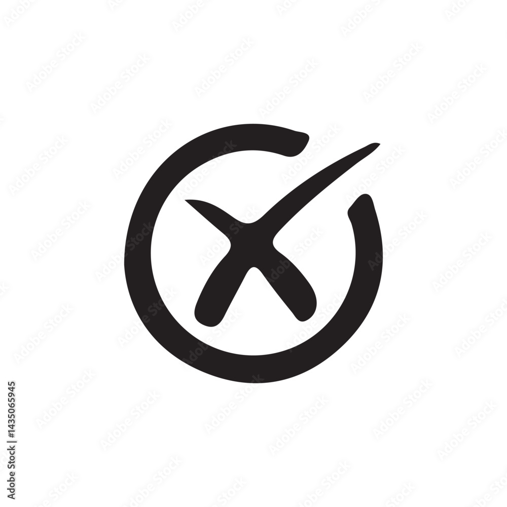 Obraz premium vector cross mark icon