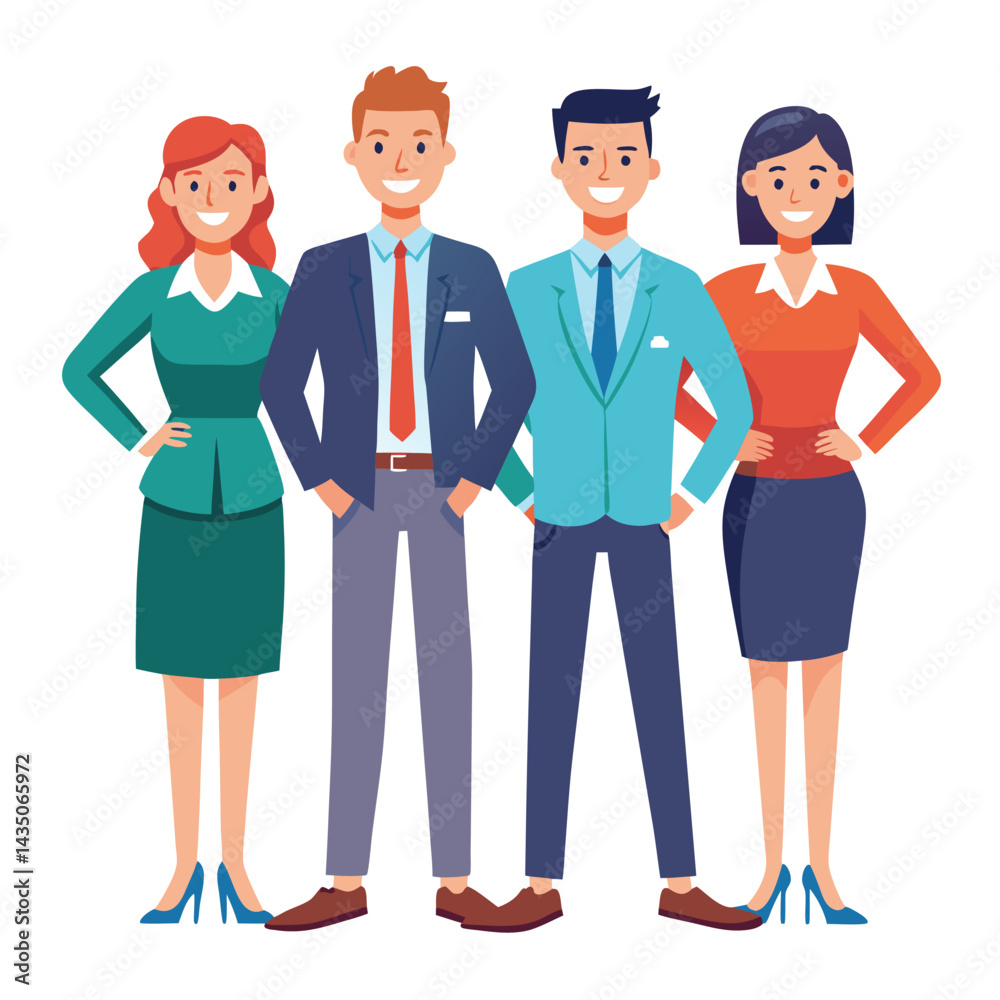 Business people stand in row vector Business people stand in row vector