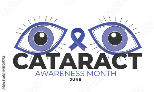 Cataract Awareness Month. background, banner, card, poster, template. Vector illustration.