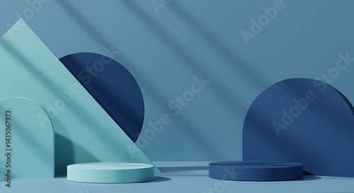 Azure Serenity: Forms in Light AI Generated