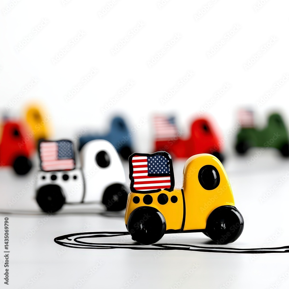 Fototapeta premium US Economy Growth Import Tariffs Trade American Industry