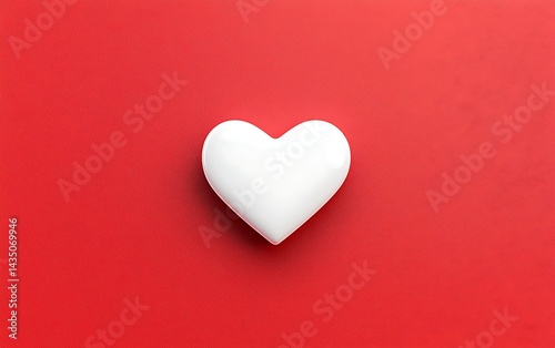 White Heart on Red Background (1)