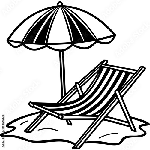 A drawing of a beach chair with a beach chair on the bottom