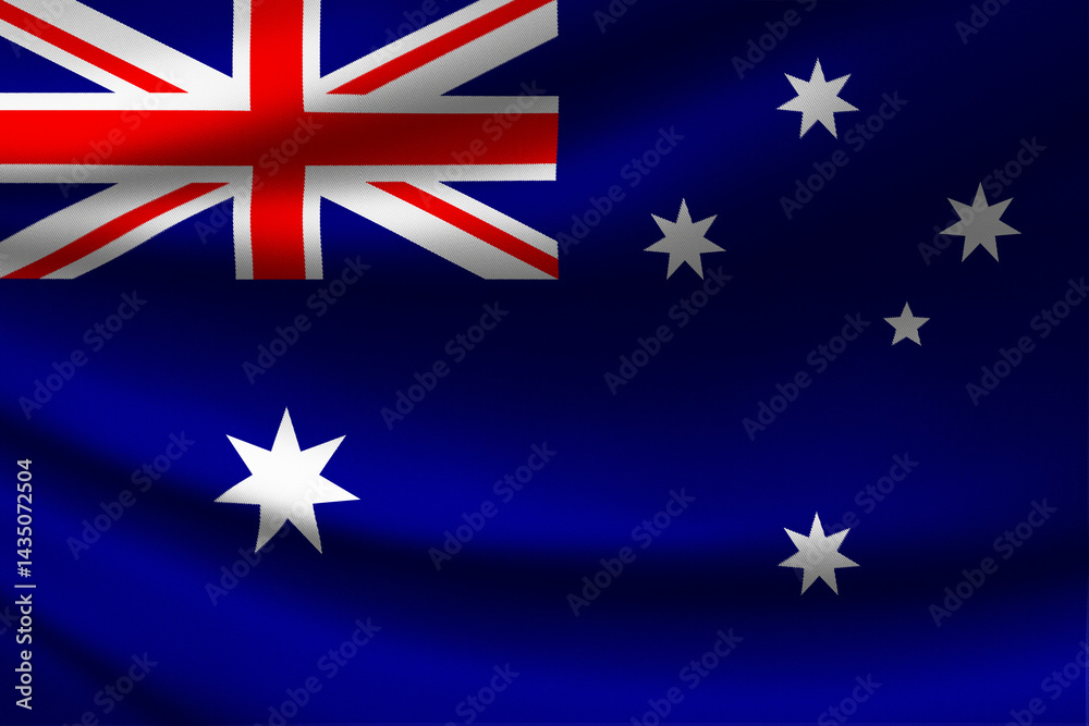 Fototapeta premium The National Flag of Australia with fabric texture