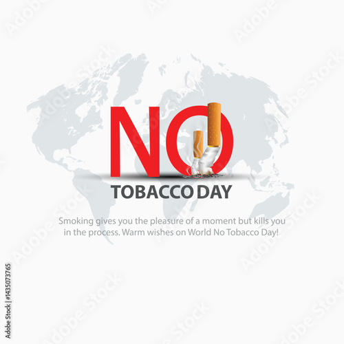 world no tobacco day poster. Consumed cigarettes. abstract vector illustration design