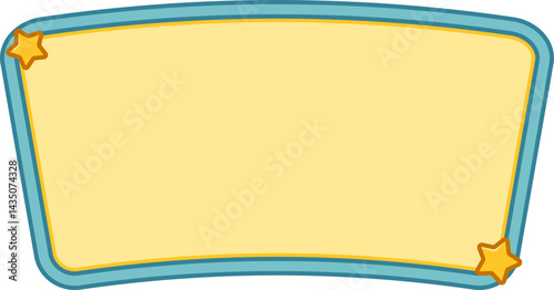 Cute Blue Border Text Box Frames with Stars Background
