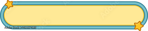 Cute Blue Border Text Box Frames with Stars Background