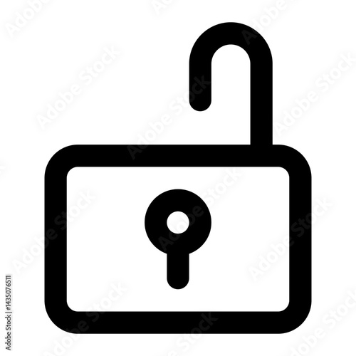 unlock padlock line icon