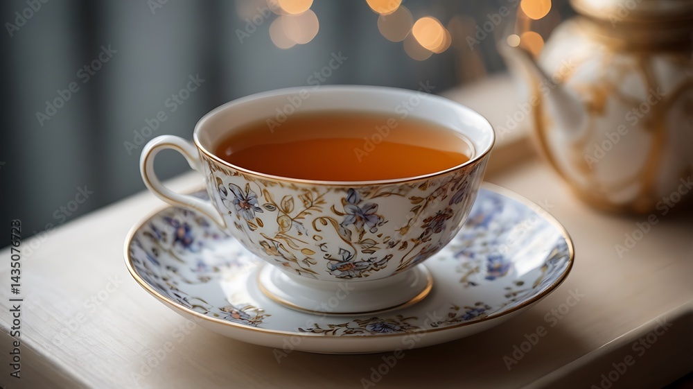 Fototapeta premium A royal milk tea in a fine bone china teacup