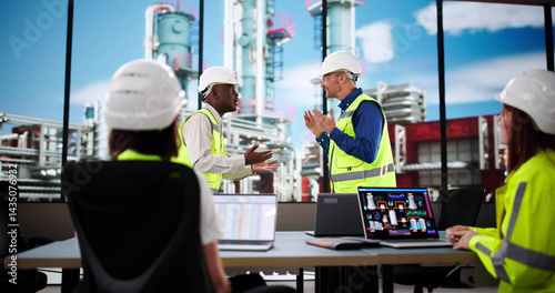 Angry Employee Arguing Over Pipeline Pressure With Boss