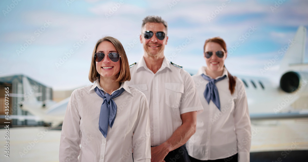 The Flight Attendants And Pilot