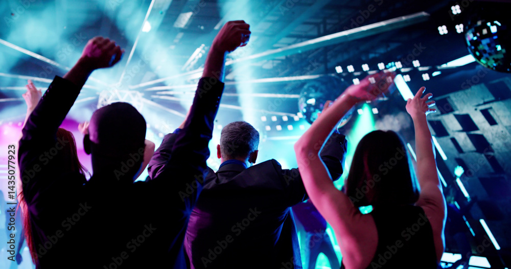 The Nightclub Dancer: A Diverse Group Silhouetted