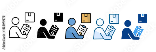 Inspecting Products Icon Set Multiple Style Collection