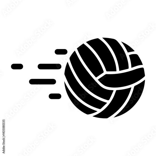 A vector illustration of a black volleyball icon on a white background