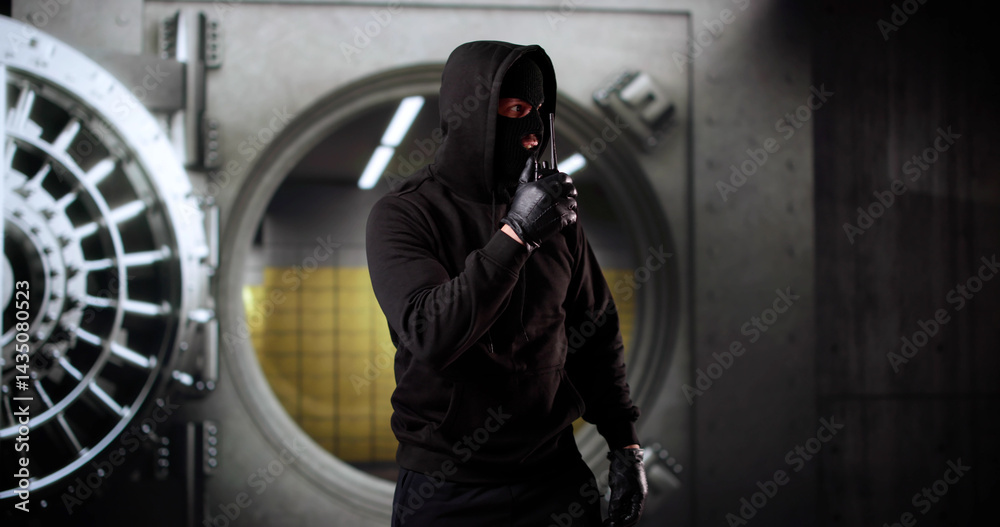 Bank Robber In Mask Waiting For Compliance's