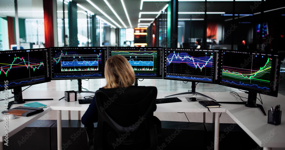 Successful Stock Broker Analyzing Market Trends