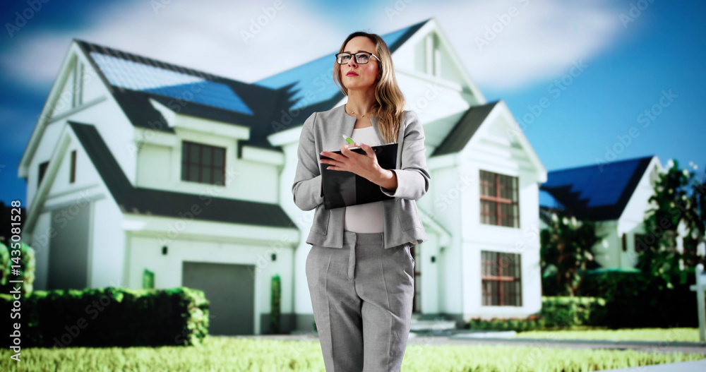 Home Evaluation: A Real Estate Agent Inspecting Properties