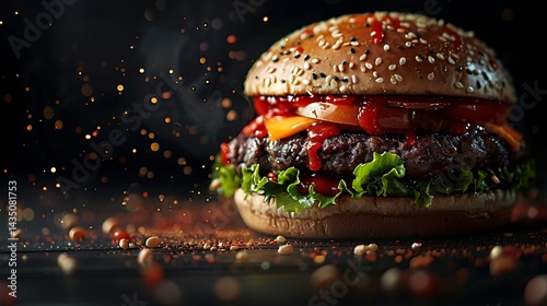 Burger Indulgence with copyspace