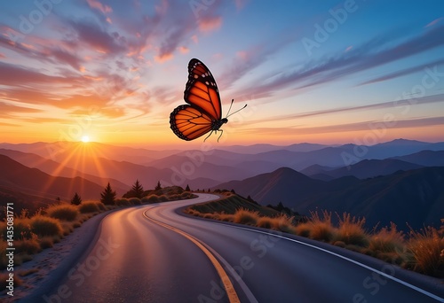 sunset in the mountains