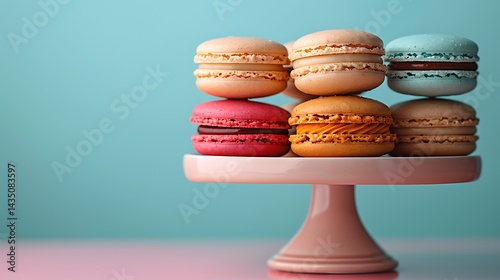 Colorful Macarons Display with copyspace
