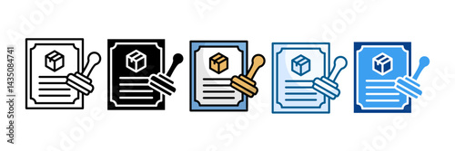 Certification Icon Set Multiple Style Collection