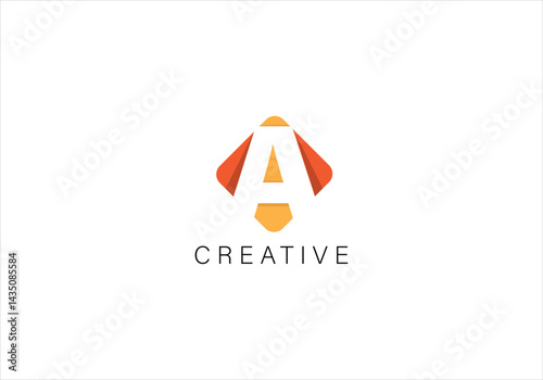 orange letter a logo design for creative branding