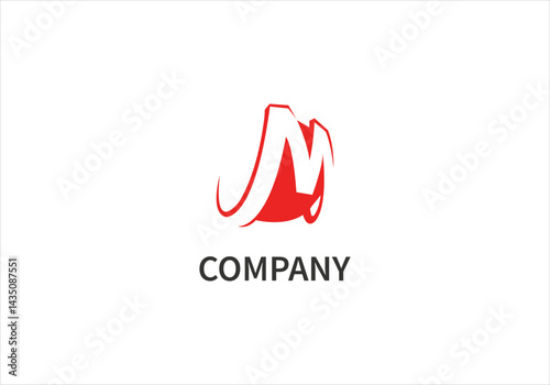 red letter m logo design for company branding