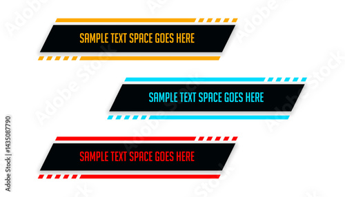 lower third news header banner for media interface or broadcast