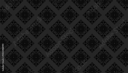 beautiful classical floral texture dark backdrop in retro style