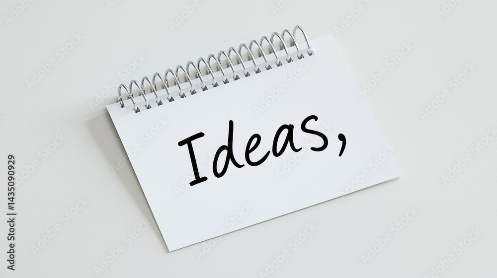 Blank notepad with handwritten word Ideas Blank notepad with handwritten word Ideas