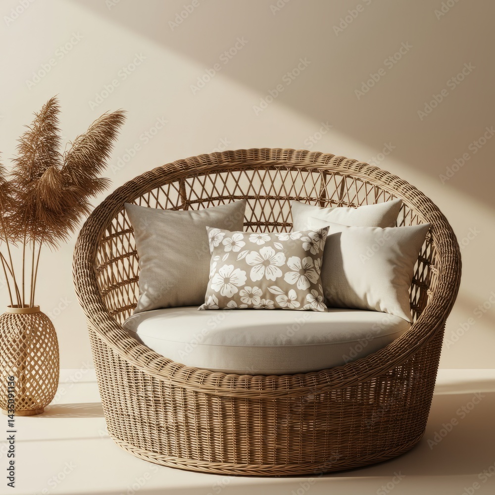 Fototapeta premium Modern living room with pillows on a sofa