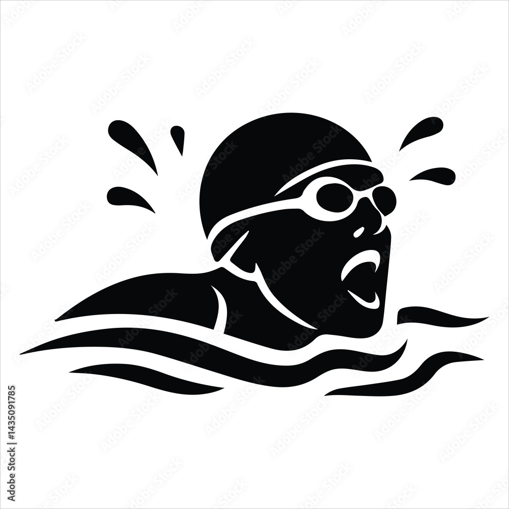 Obraz premium Athletic Swimming Race with Vector Sports Design