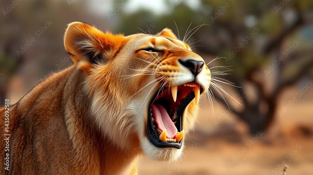 Fototapeta premium World Lion Day, August 10, Raising Awareness and Support for the Conservation of Lions, Animal Day, Generative Ai